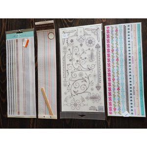 Rub-Ons Transfers - Large Decorative Border Pink Blue LOT - RETIRED NEW 27